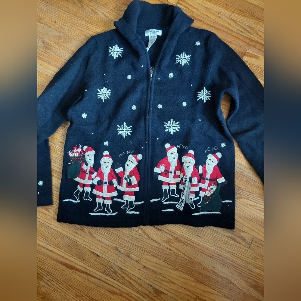 Vintage Jones NEW York CHRISTMAS Sweater Women Sz Small Holiday (Bag E)